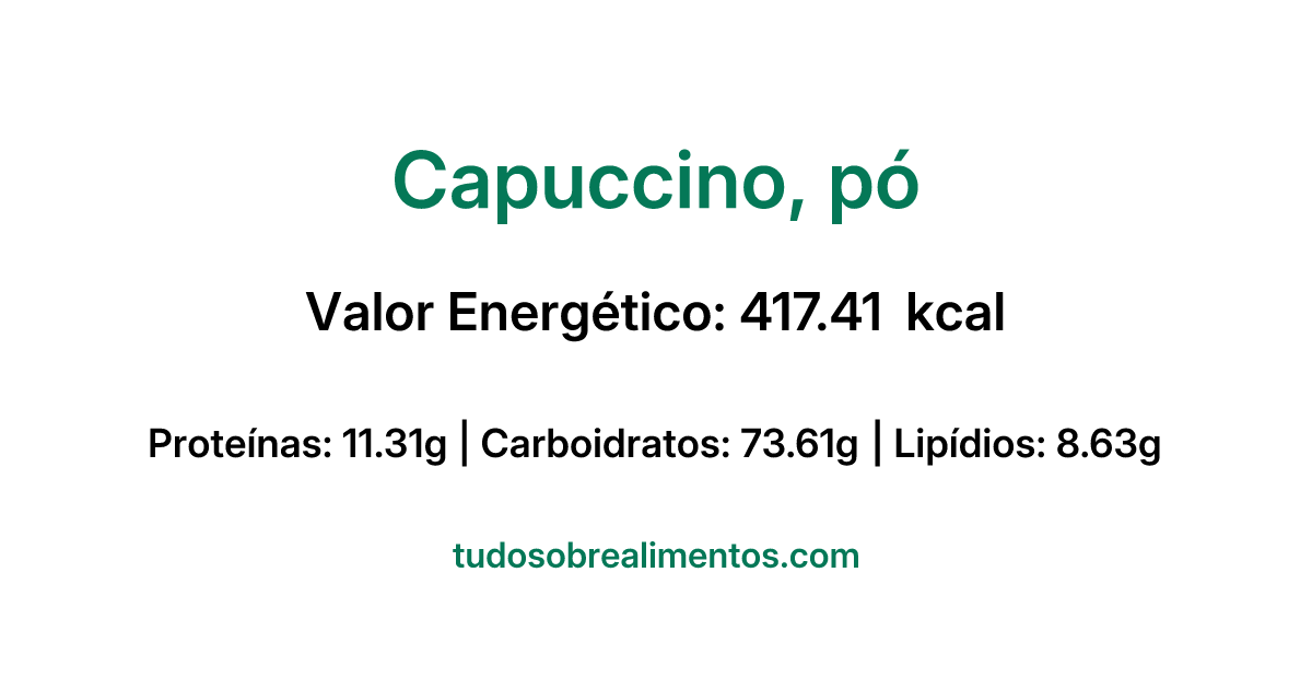 Informações Nutricionais: Capuccino, pó