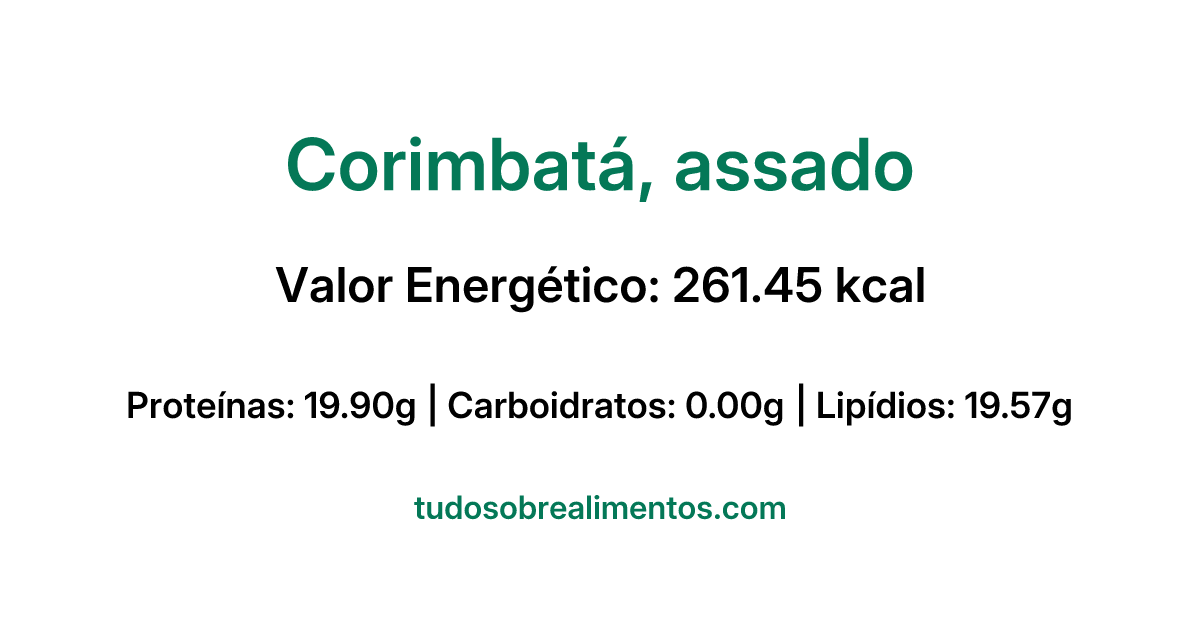 Informações Nutricionais: Corimbatá, assado
