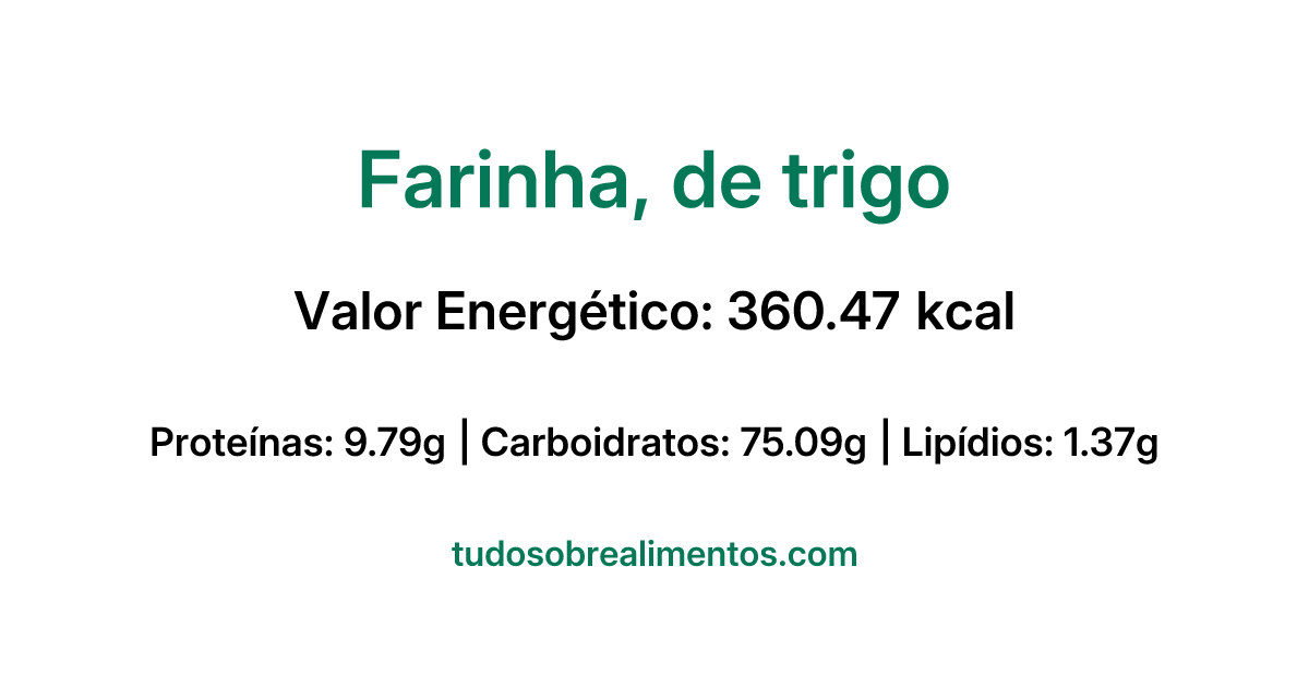 Informações Nutricionais: Farinha, de trigo