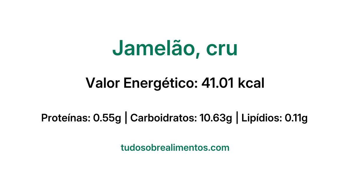 Informações Nutricionais: Jamelão, cru