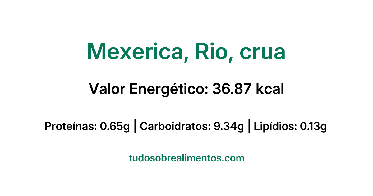 Informações Nutricionais: Mexerica, Rio, crua