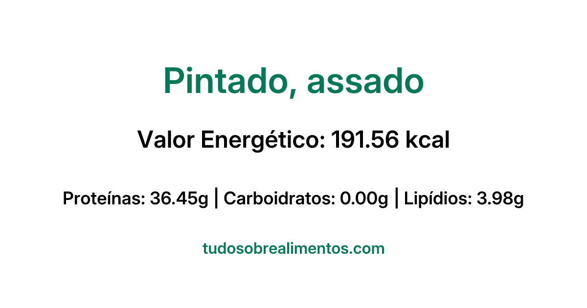 Informações Nutricionais: Pintado, assado