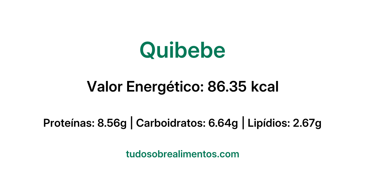 Informações Nutricionais: Quibebe