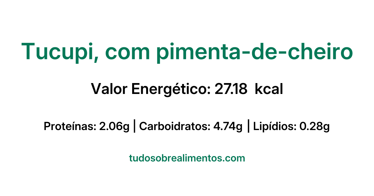 Informações Nutricionais: Tucupi, com pimenta-de-cheiro